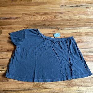 We The Free Charcoal Short Sleeve Top